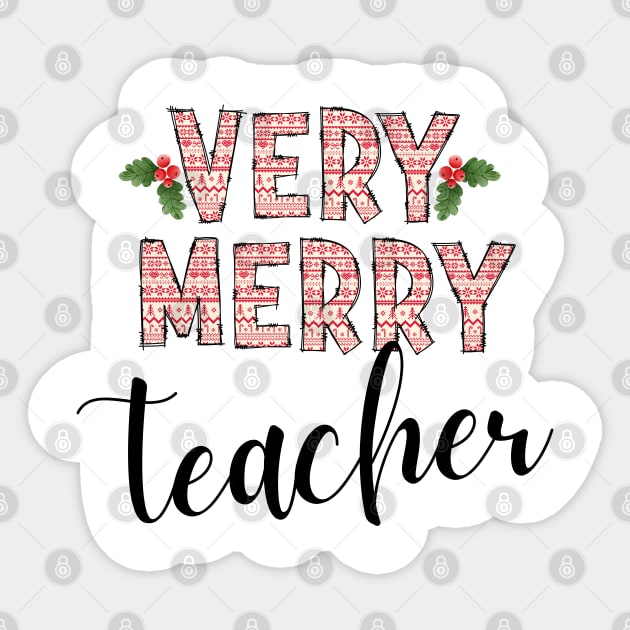 Very Merry Teacher Sticker by Curio Pop Relics